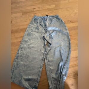 Zara metallic blue pants